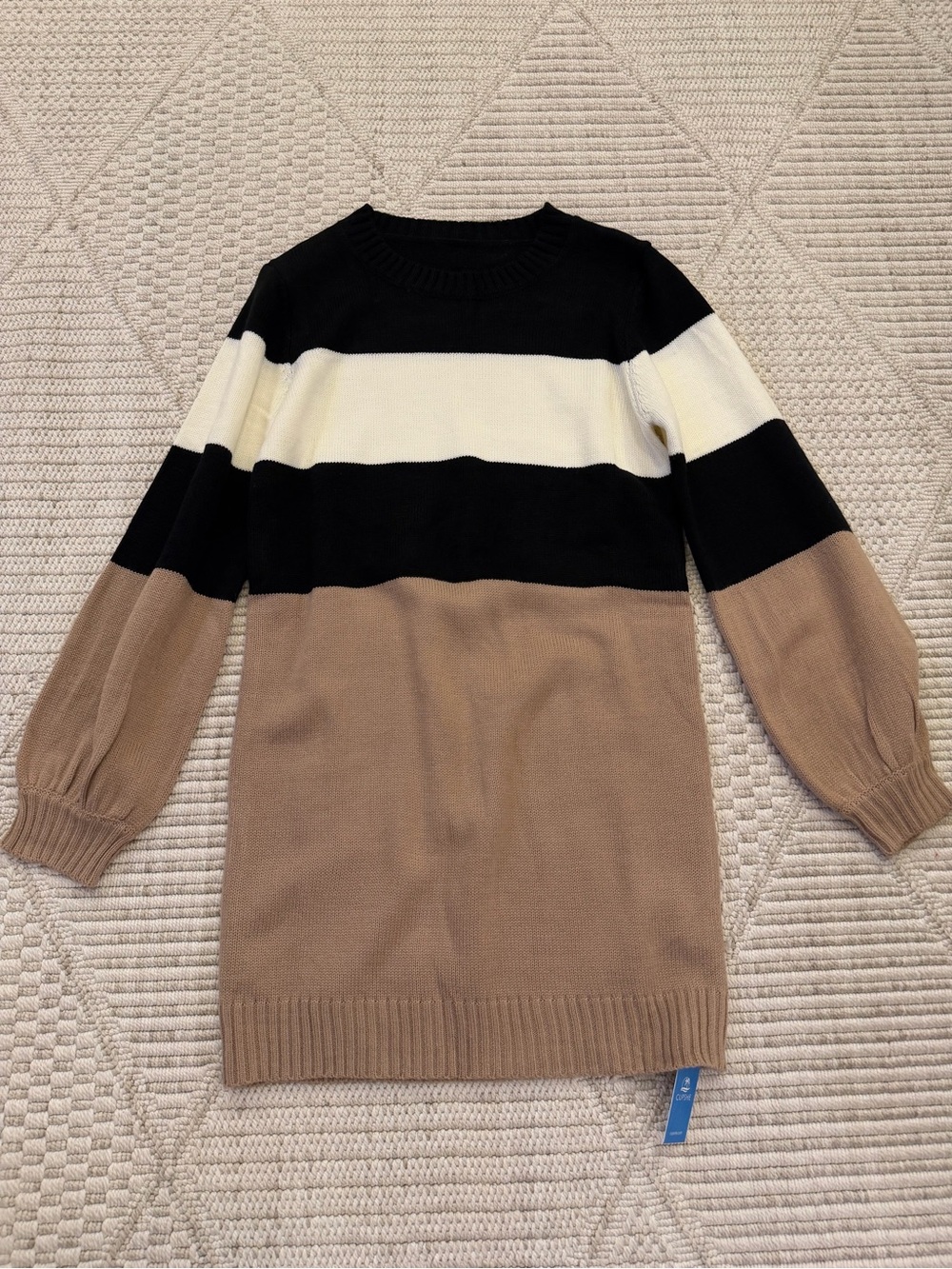 Cupshe Striped Ribbed Sweater Dress - Large